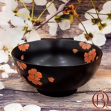 Tô Tống 20x9 cm Men Đen Vẽ Hoa Đào