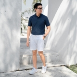 ÁO THUN POLO NAM PHỐI TÚI NGỰC XUẤT HÀN MÀU XANH NAVY
