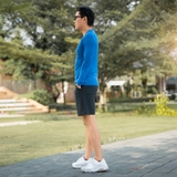 ÁO THUN THỂ THAO NAM CỔ TRÒN TAY DÀI XUẤT MỸ MÀU XANH