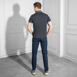 ÁO THUN POLO NAM XUẤT HÀN MÀU ĐEN PHỐI DÂY KÉO PL4405H3