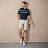 ÁO POLO GOLF NAM TAY NGẮN XUẤT MỸ MÀU ĐEN PHỐI SỌC NGANG PL4406D