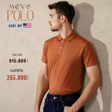 ÁO POLO NAM TAY NGẮN XUẤT MỸ MÀU CAM ĐẤT PL4409T