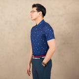 ÁO POLO NAM TAY NGẮN XUẤT HÀN CAO CẤP HỌA TIẾT MỎ NEO MÀU XANH NAVY APL4423H10