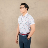 ÁO POLO NAM TAY NGẮN XUẤT HÀN CAO CẤP HỌA TIẾT MỎ NEO MÀU TRẮNG APL4423H3