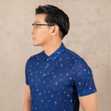 ÁO POLO NAM TAY NGẮN XUẤT HÀN CAO CẤP HỌA TIẾT MỎ NEO MÀU XANH NAVY APL4423H10