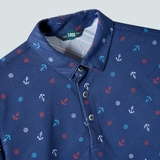 ÁO POLO NAM TAY NGẮN XUẤT HÀN CAO CẤP HỌA TIẾT MỎ NEO MÀU XANH NAVY APL4423H10