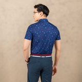 ÁO POLO NAM TAY NGẮN XUẤT HÀN CAO CẤP HỌA TIẾT MỎ NEO MÀU XANH NAVY APL4423H10