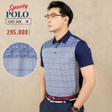 ÁO POLO THỂ THAO NAM CỔ TAY NGẮN PHỐI HỌA TIẾT CA RÔ MÀU XANH ĐEN APL4423H