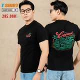 ÁO THUN NAM CỔ TRÒN TAY NGẮN XUẤT HÀN HÌNH IN SAU LƯNG MÀU ĐEN AT4503H2