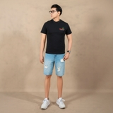 ÁO THUN NAM CỔ TRÒN TAY NGẮN XUẤT HÀN HÌNH IN SAU LƯNG MÀU ĐEN AT4503H2