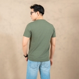 ÁO THUN NAM CỔ TRÒN TAY NGẮN XUẤT HÀN MÀU RÊU AT4508H1