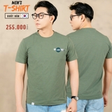ÁO THUN NAM CỔ TRÒN TAY NGẮN XUẤT HÀN MÀU RÊU AT4508H1