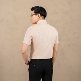 ÁO SƠ MI NAM LINEN TAY NGẮN PHỐI TÚI NGỰC XUẤT MỸ MÀU HỒNG CAM SALMON SM4511T4