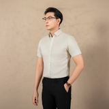 ÁO SƠ MI NAM LINEN TAY NGẮN PHỐI TÚI NGỰC XUẤT MỸ MÀU BEIGE SM4511T5