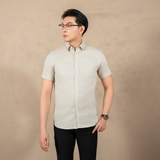 ÁO SƠ MI NAM LINEN TAY NGẮN PHỐI TÚI NGỰC XUẤT MỸ MÀU BEIGE SM4511T5