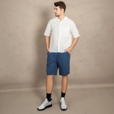 ÁO SƠ MI NAM LINEN TAY NGẮN PHỐI TÚI NGỰC MÀU TRẮNG SM4509H-T