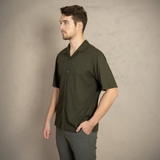 ÁO SƠ MI NAM LINEN TAY NGẮN CỔ DANTON MÀU RÊU TRẦM SM4429D-R