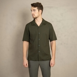ÁO SƠ MI NAM LINEN TAY NGẮN CỔ DANTON MÀU RÊU TRẦM SM4429D-R