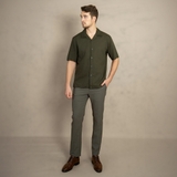 ÁO SƠ MI NAM LINEN TAY NGẮN CỔ DANTON MÀU RÊU TRẦM SM4429D-R