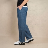 QUẦN JEANS NAM ỐNG RỘNG LƯNG THUN XUẤT MỸ MÀU XANH ĐẬM QD4521H1