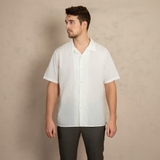 ÁO SƠ MI NAM LINEN TAY NGẮN CỔ DANTON MÀU TRẮNG SM4429D-T