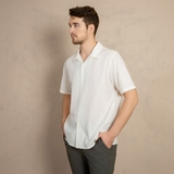 ÁO SƠ MI NAM LINEN TAY NGẮN CỔ DANTON MÀU TRẮNG SM4429D-T