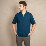 ÁO SƠ MI NAM LINEN TAY NGẮN CỔ DANTON MÀU XANH DƯƠNG SM4429D-X