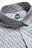 ÁO SƠ MI NAM LINEN TAY NGẮN XUẤT HÀN HỌA TIẾT HÌNH HỌC MÀU XÁM SM4611T