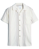 ÁO SƠ MI NAM LINEN TAY NGẮN XUẤT MỸ MÀU KEM THÊU HỌA TIẾT SM4725U3