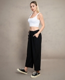 QUẦN CULOTTES NỮ LƯNG THUN DÁNG LỮNG XUẤT MỸ MÀU ĐEN QN4521H1