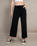 QUẦN CULOTTES NỮ LƯNG THUN DÁNG LỮNG XUẤT MỸ MÀU ĐEN QN4521H1
