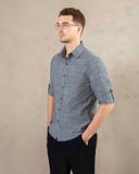 ÁO SƠ MI NAM LINEN TAY DÀI MÀU XÁM SM4825T6