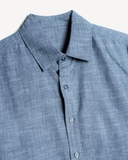 ÁO SƠ MI NAM LINEN TAY DÀI MÀU XANH BIỂN SM482T