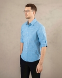 ÁO SƠ MI NAM LINEN TAY DÀI MÀU XANH DƯƠNG NHẠT SM4825T7