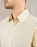 ÁO SƠ MI NAM LINEN TAY DÀI MÀU KEM SM4825T2