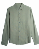 ÁO SƠ MI NAM LINEN TAY DÀI MÀU RÊU SM4825T5