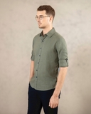ÁO SƠ MI NAM LINEN TAY DÀI MÀU RÊU SM4825T5