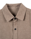 ÁO SƠ MI NAM LINEN TAY DÀI MÀU NÂU TÂY SM4825T4