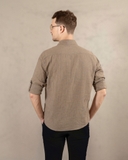 ÁO SƠ MI NAM LINEN TAY DÀI MÀU NÂU TÂY SM4825T4