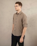 ÁO SƠ MI NAM LINEN TAY DÀI MÀU NÂU TÂY SM4825T4