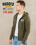 ÁO KHOÁC THUN NAM CÓ MŨ XUẤT MỸ MÀU XANH RÊU AK4719U