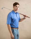 ÁO POLO GOLF NAM TAY NGẮN XUẤT MỸ MÀU XANH DƯƠNG CHẤM BI PL4425T24