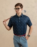 ÁO POLO GOLF NAM TAY NGẮN XUẤT MỸ MÀU XANH ĐEN HỌA TIẾT TRẺ TRUNG PL4425T70