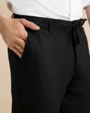 QUẦN DÀI LINEN NAM LƯNG THUN CAO CẤP MÀU ĐEN QD4908T9