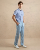 QUẦN DÀI LINEN NAM LƯNG THUN CAO CẤP MÀU XANH DƯƠNG SÁNG QD4908T10