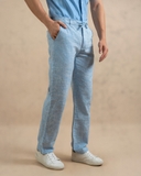 QUẦN DÀI LINEN NAM LƯNG THUN CAO CẤP MÀU XANH DƯƠNG SÁNG QD4908T10