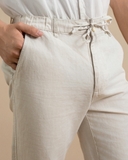 QUẦN DÀI LINEN NAM LƯNG THUN CAO CẤP MÀU KEM QD4907T7