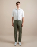 QUẦN DÀI LINEN NAM LƯNG THUN CAO CẤP MÀU RÊU QD4907T6