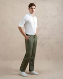 QUẦN DÀI LINEN NAM LƯNG THUN CAO CẤP MÀU RÊU QD4907T6