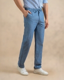 QUẦN DÀI LINEN NAM LƯNG THUN CAO CẤP MÀU XANH DƯƠNG ĐẬM QD4907T